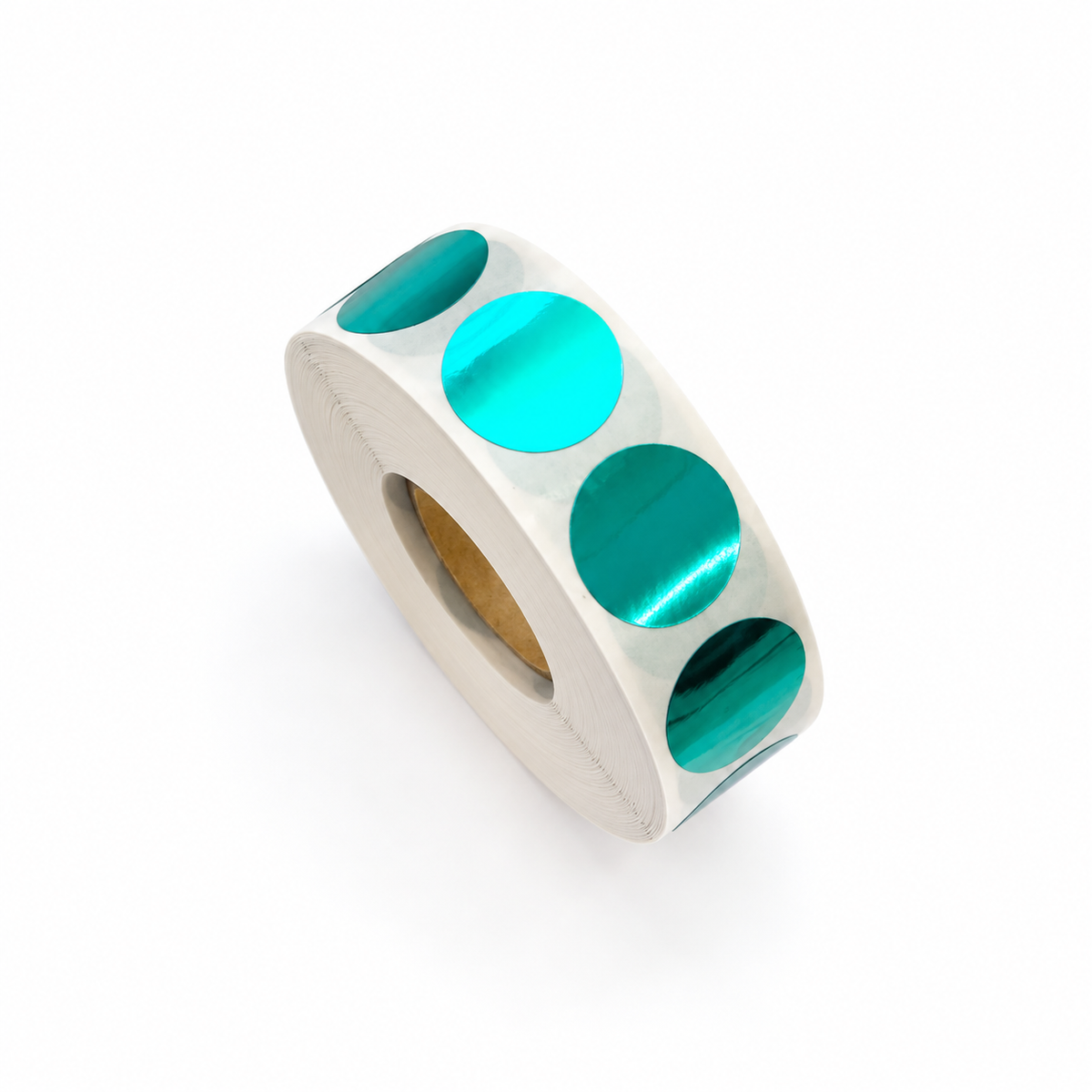 Aquamarine 16mm Scratch-Off Stickers — Roll of 1,000