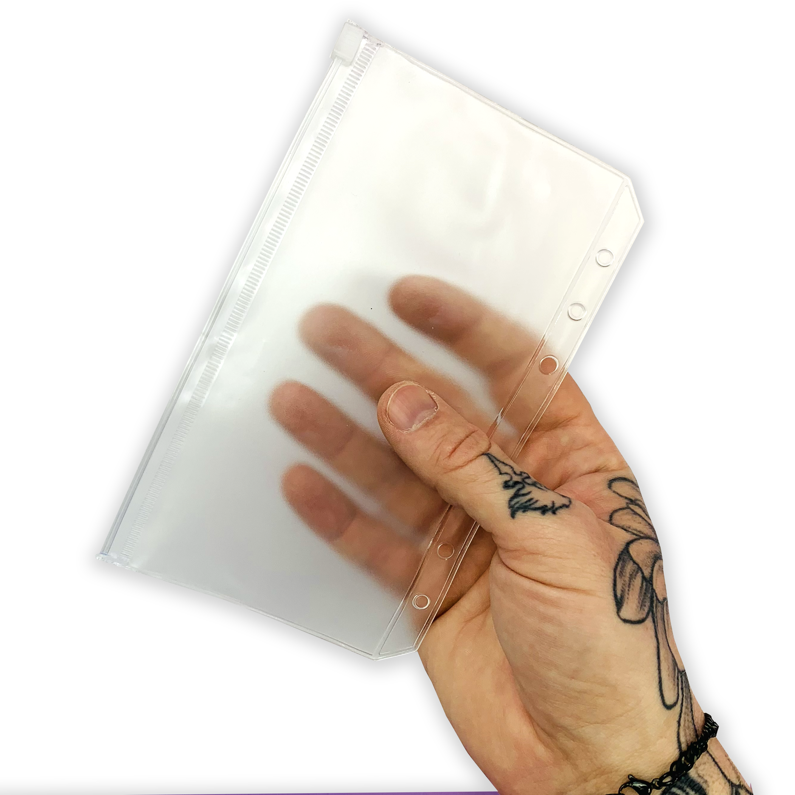 A6 Zipper Cash Envelope - Frosted