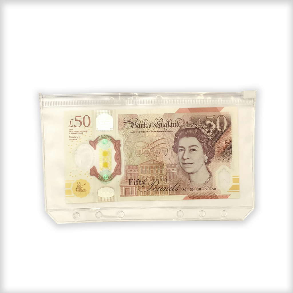 A6 Zipper Cash Envelope - Frosted