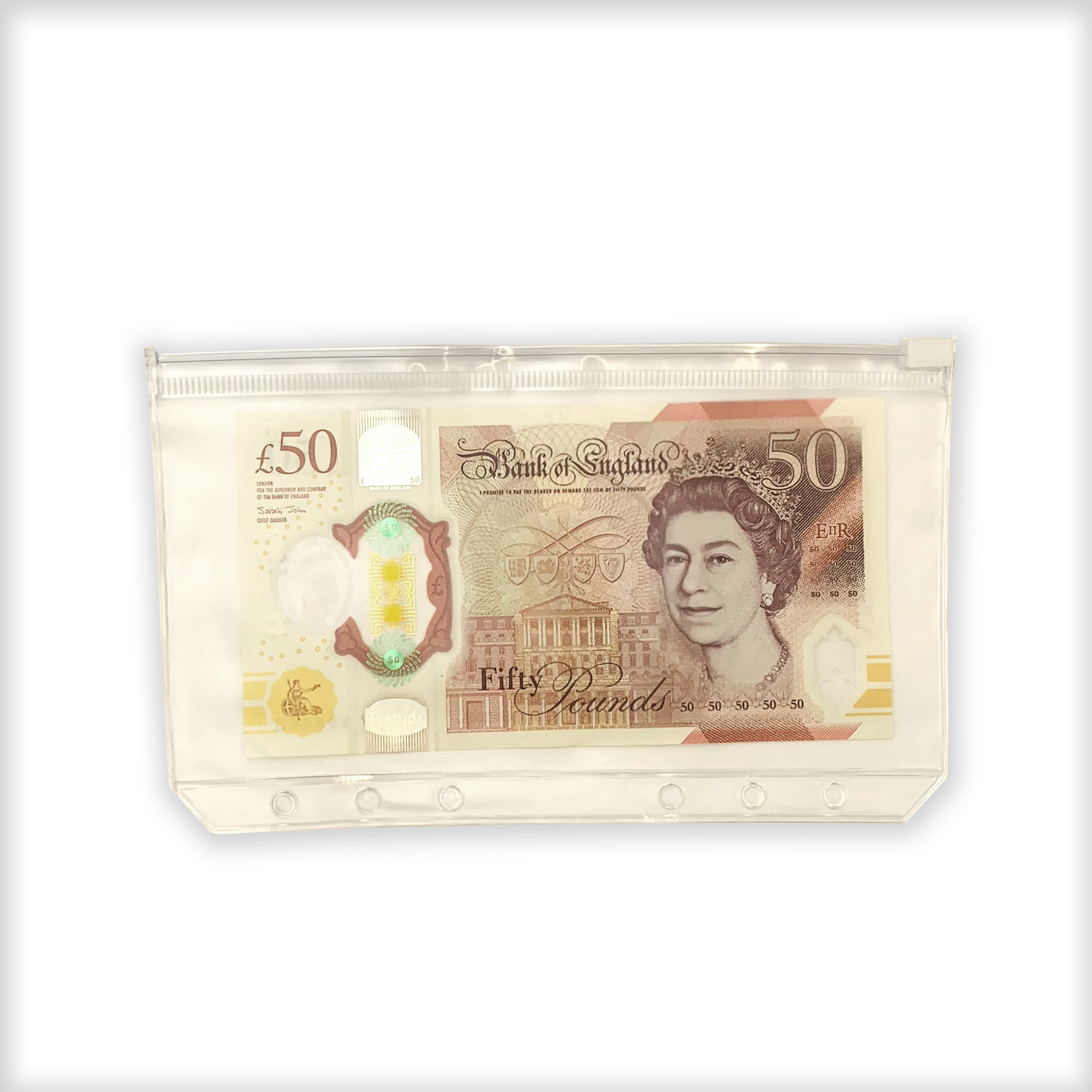 A6 Zipper Cash Envelope - Frosted