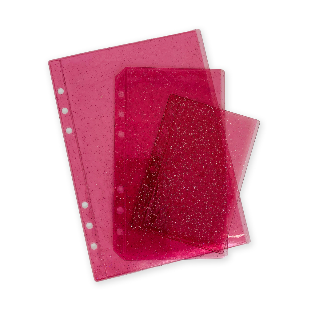 Glitter Zipless Cash Envelope - Cranberry
