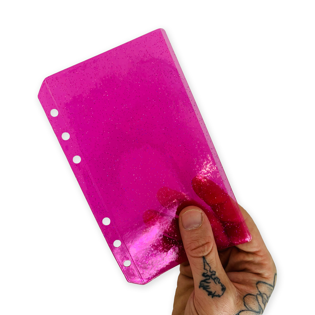 Glitter Zipless Cash Envelope - Fuscia