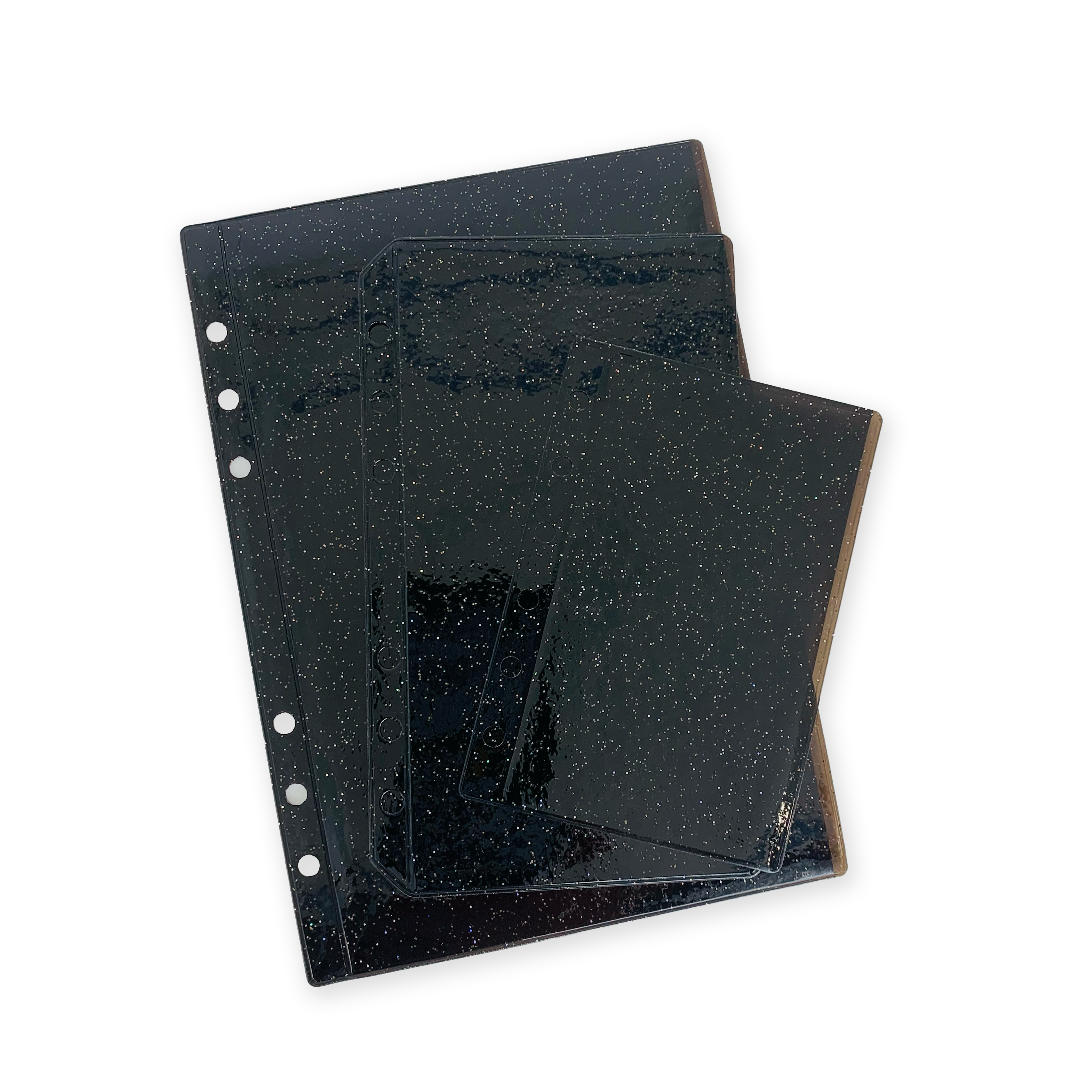 Glitter Zipless Cash Envelope - Ink