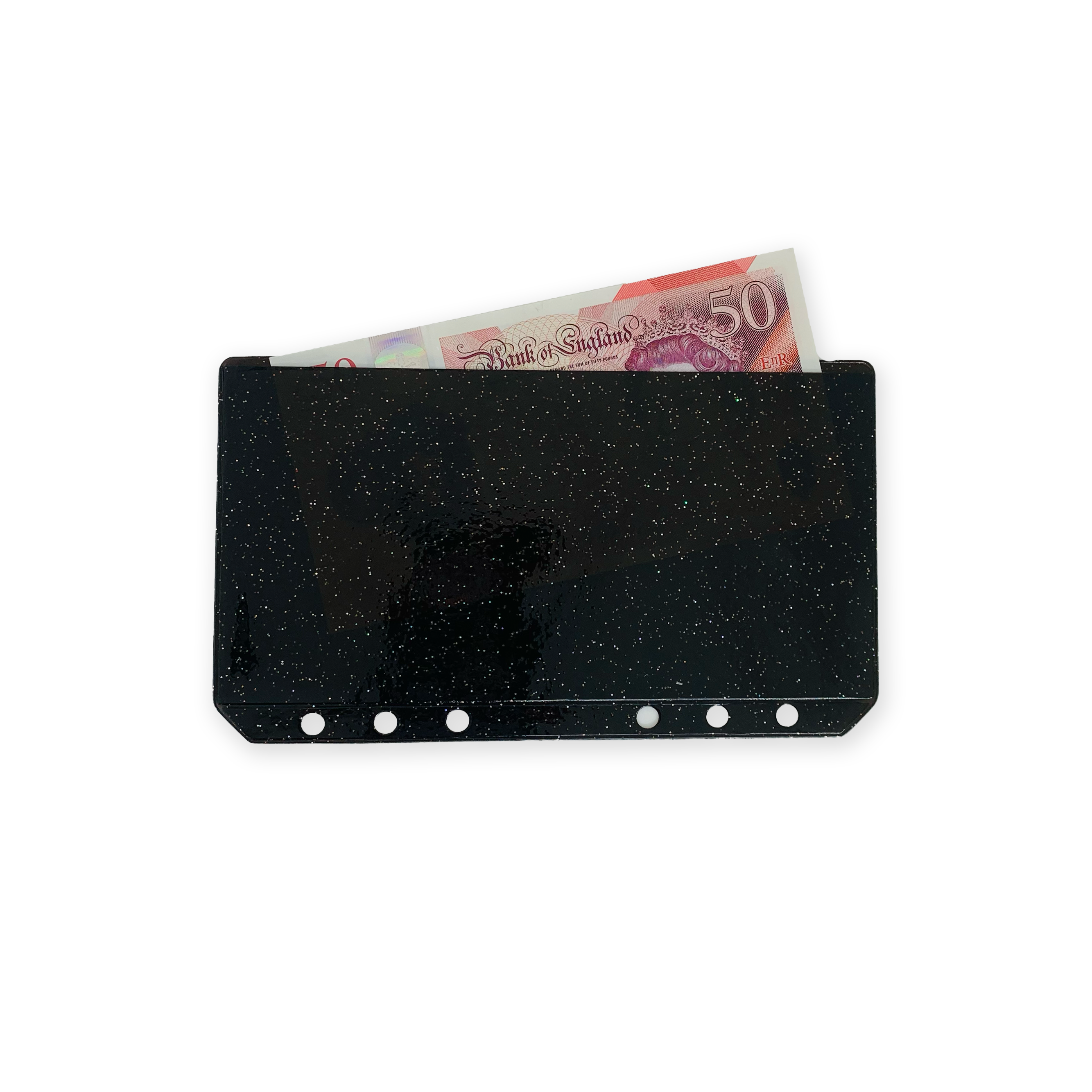 Glitter Zipless Cash Envelope - Ink