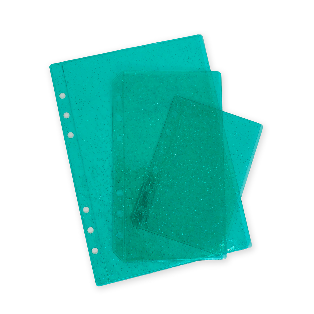 Glitter Zipless Cash Envelope - Jade