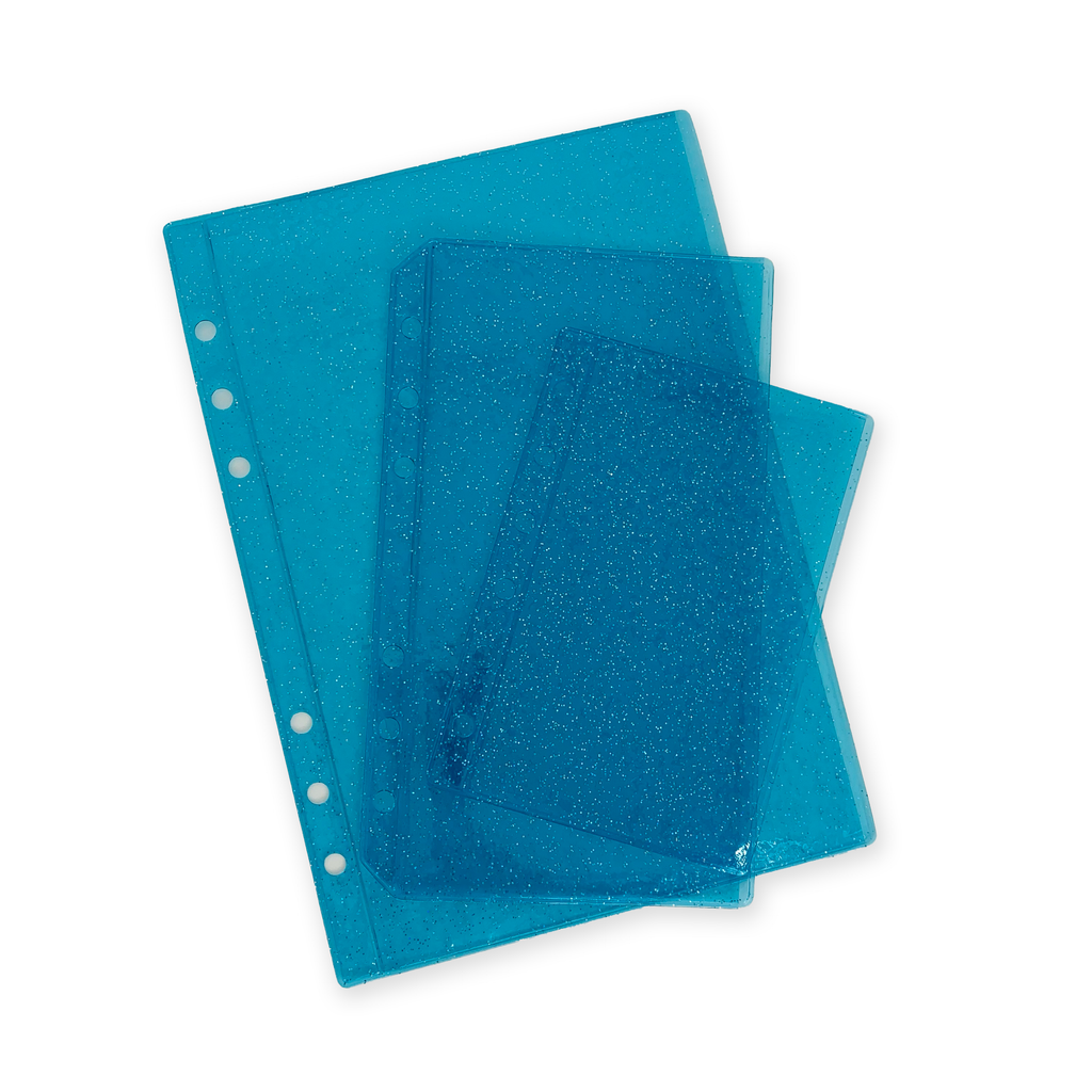 Glitter Zipless Cash Envelope - Lagoon