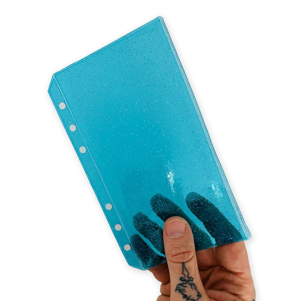 Glitter Zipless Cash Envelope - Lagoon