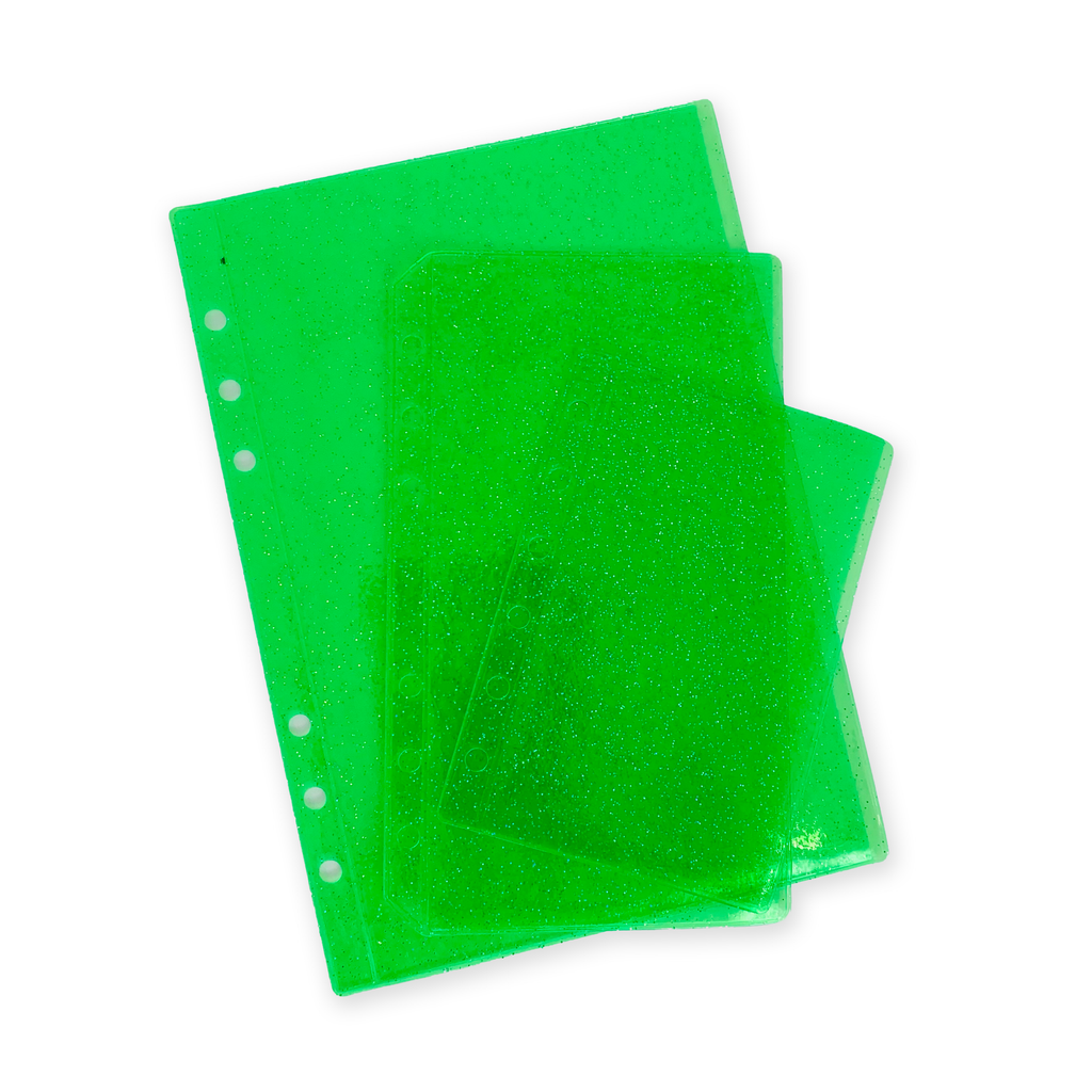 Glitter Zipless Cash Envelope - Lime