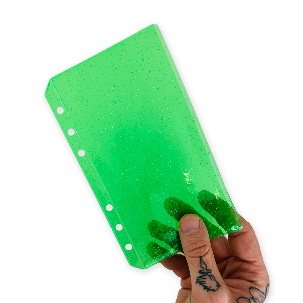 Glitter Zipless Cash Envelope - Lime