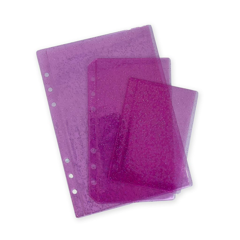Glitter Zipless Cash Envelope - Magenta