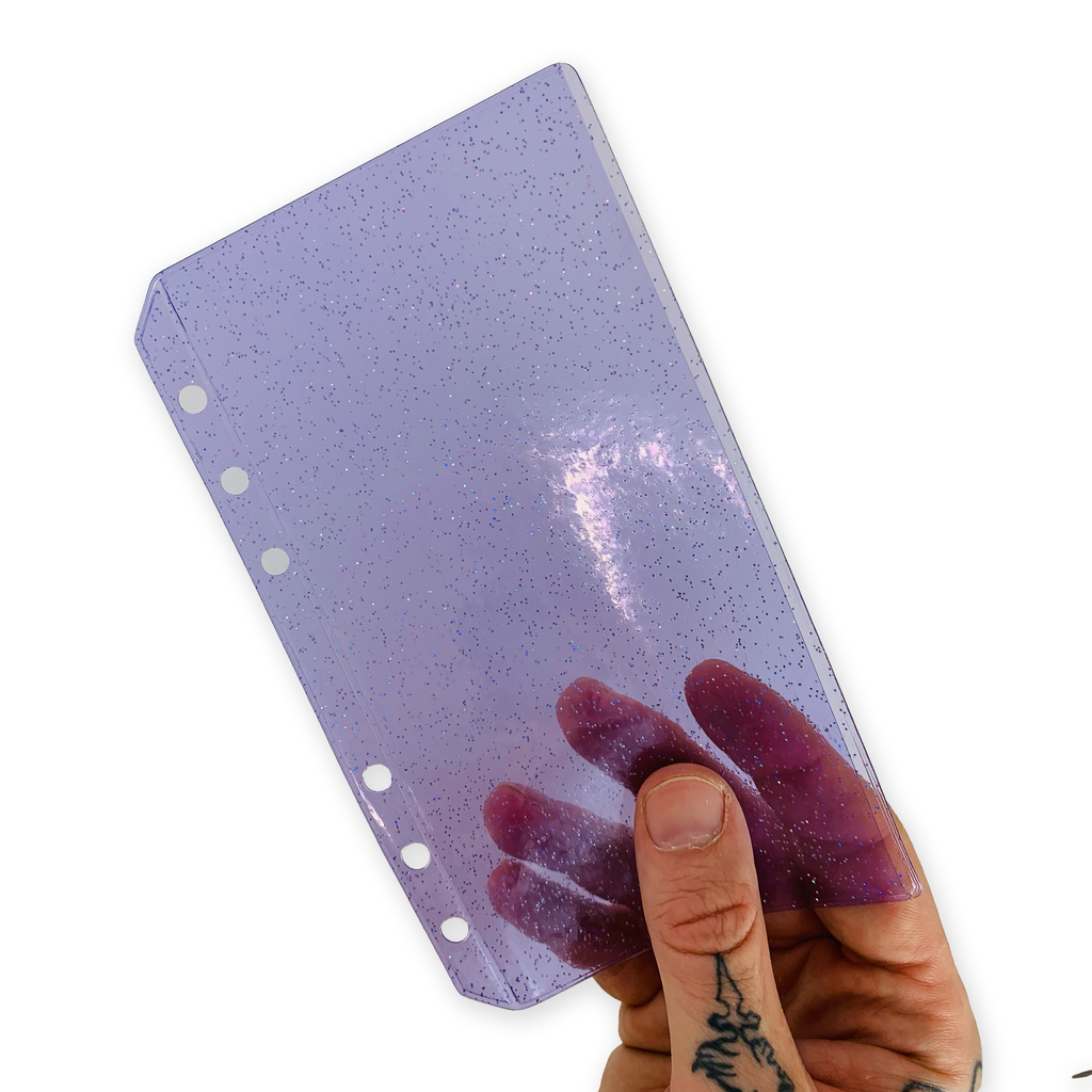 Glitter Zipless Cash Envelope - Mulberry