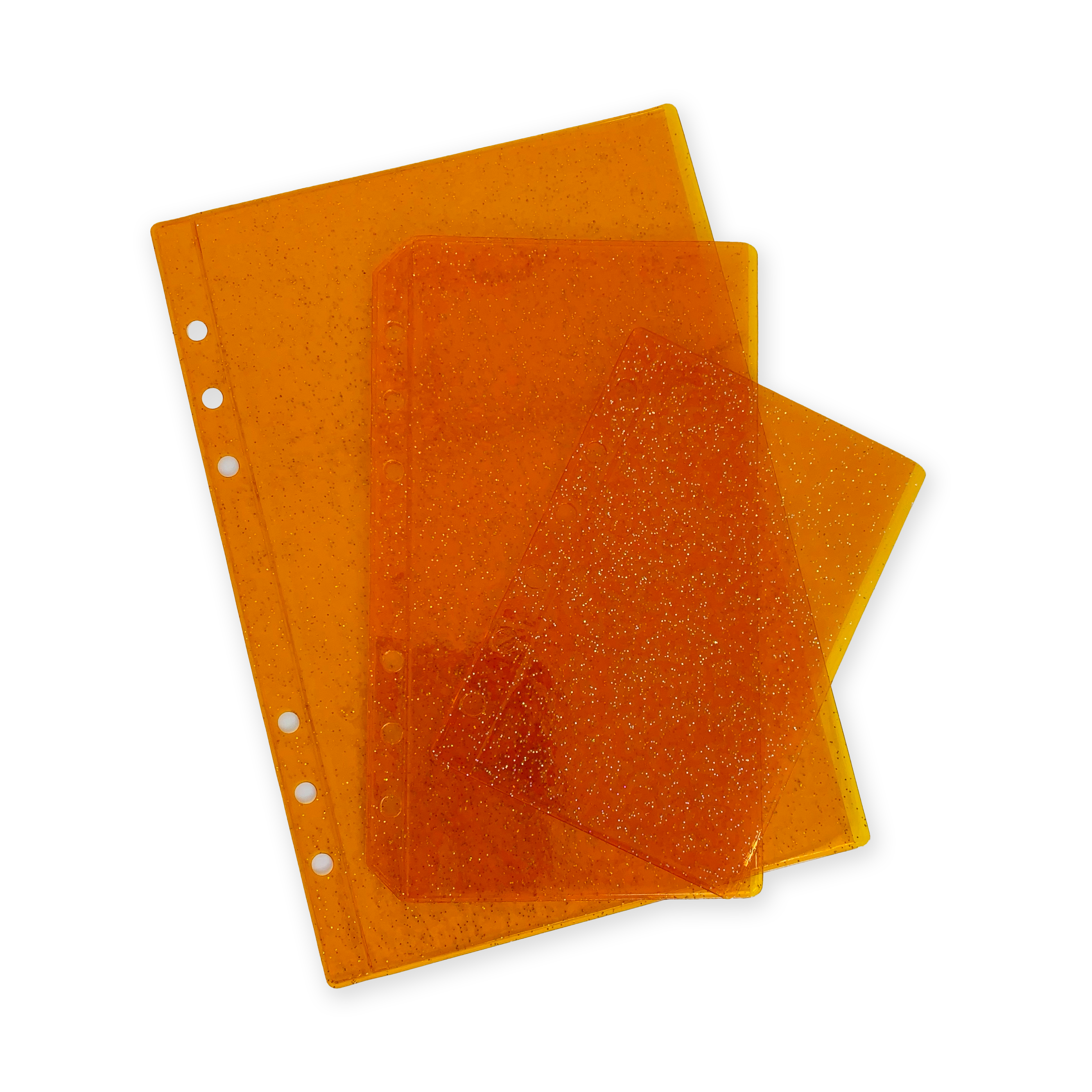 Glitter Zipless Cash Envelope - Tangerine