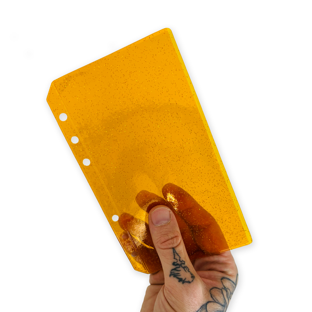 Glitter Zipless Cash Envelope - Tangerine
