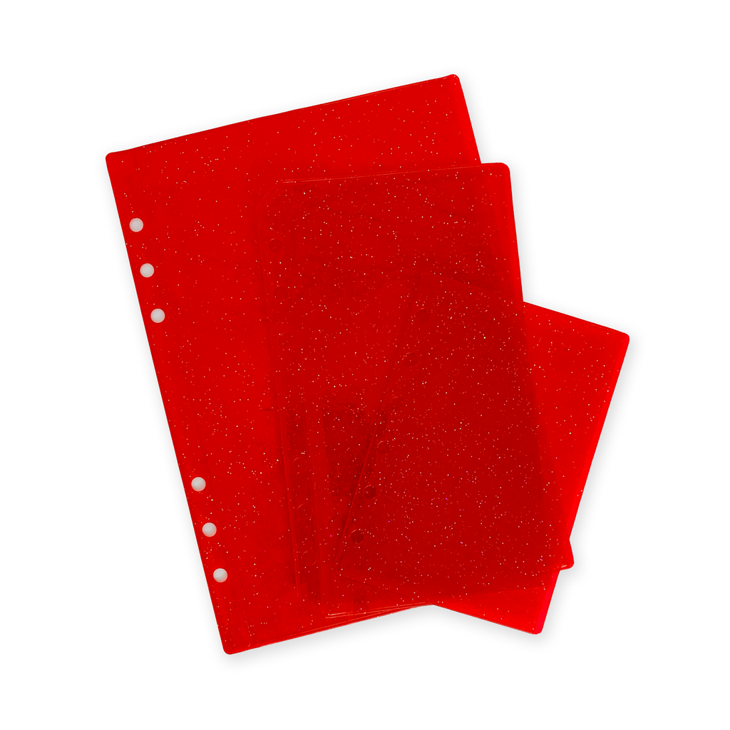 Glitter Zipless Cash Envelope - Scarlet