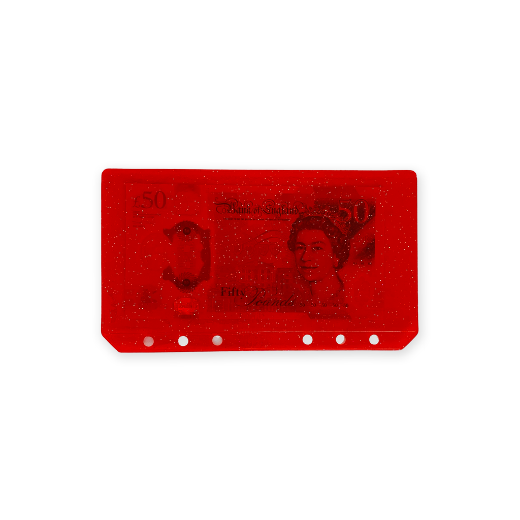 Glitter Zipless Cash Envelope - Scarlet