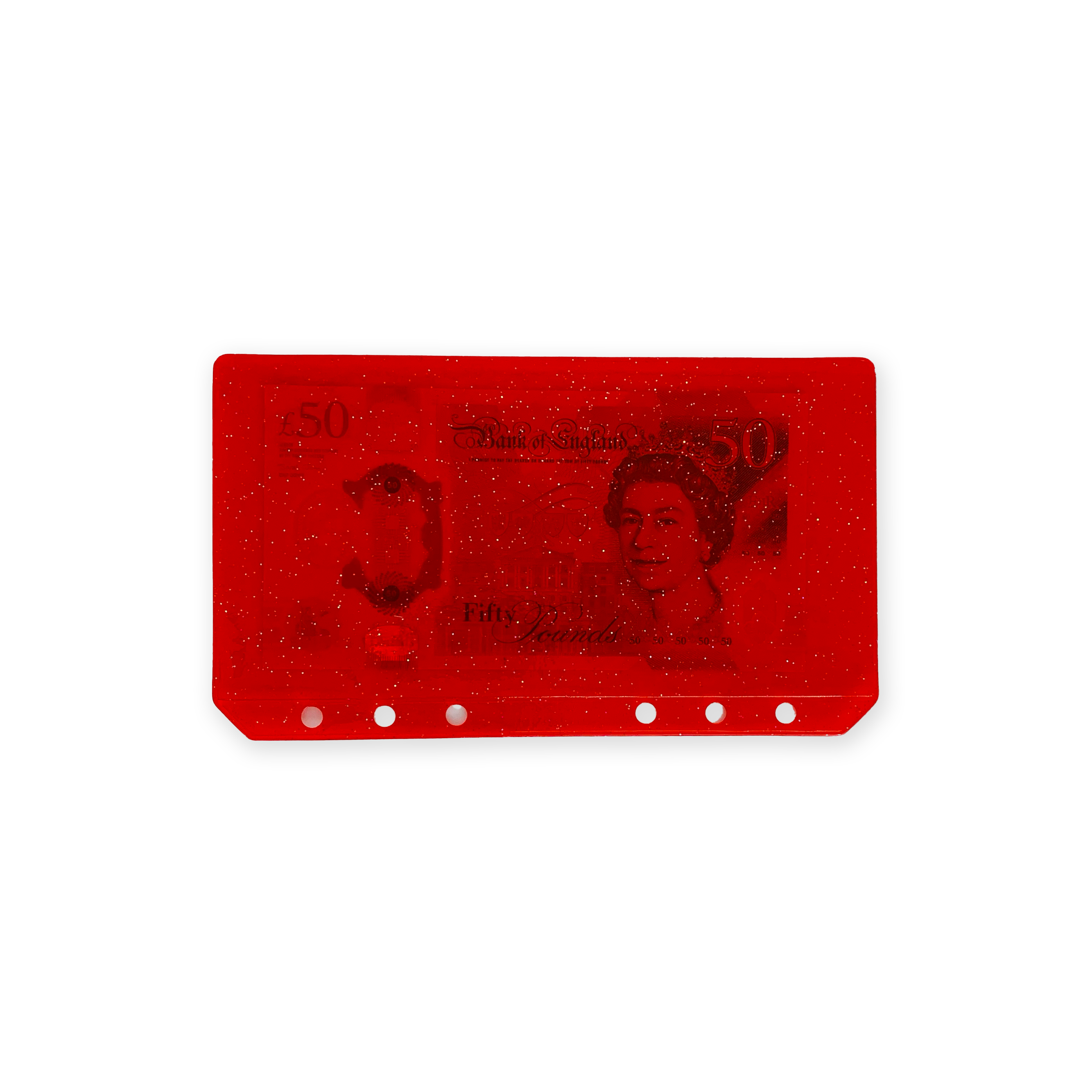 Glitter Zipless Cash Envelope - Scarlet