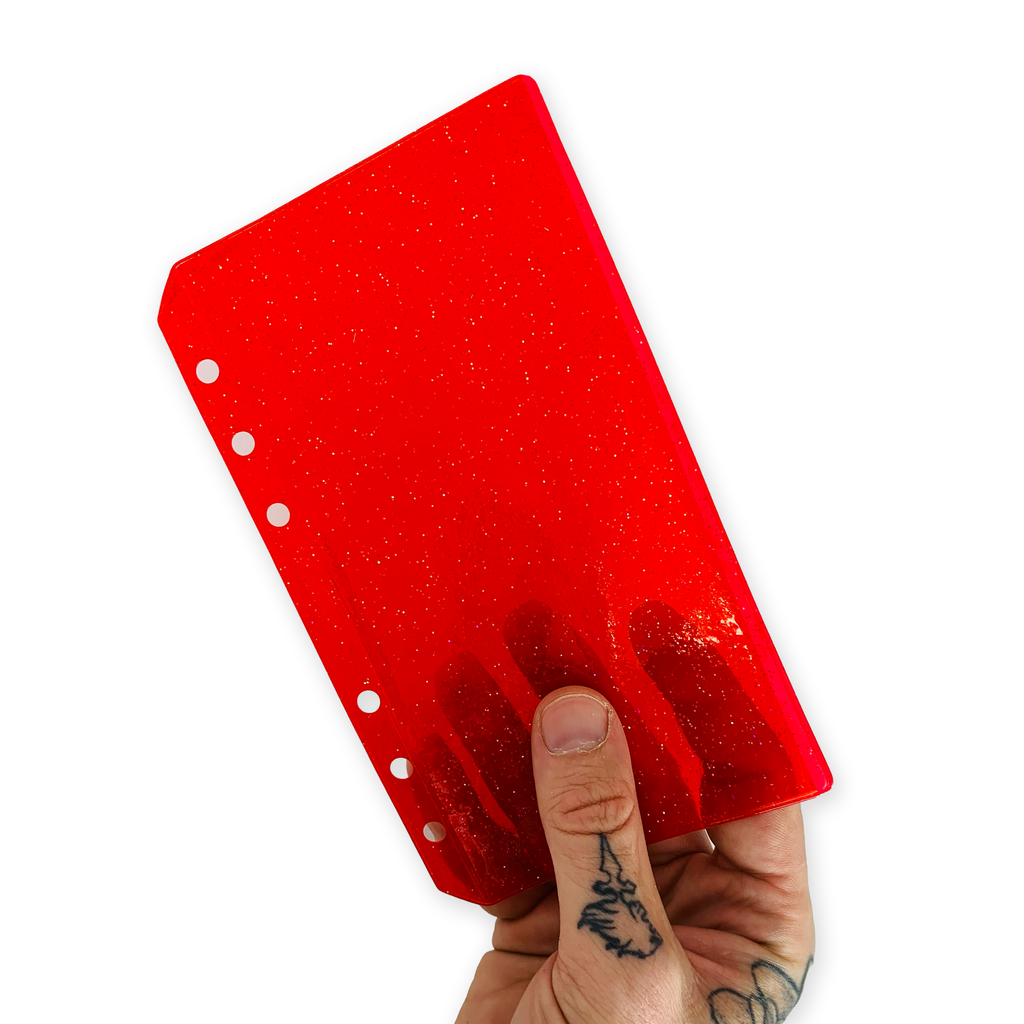 Glitter Zipless Cash Envelope - Scarlet