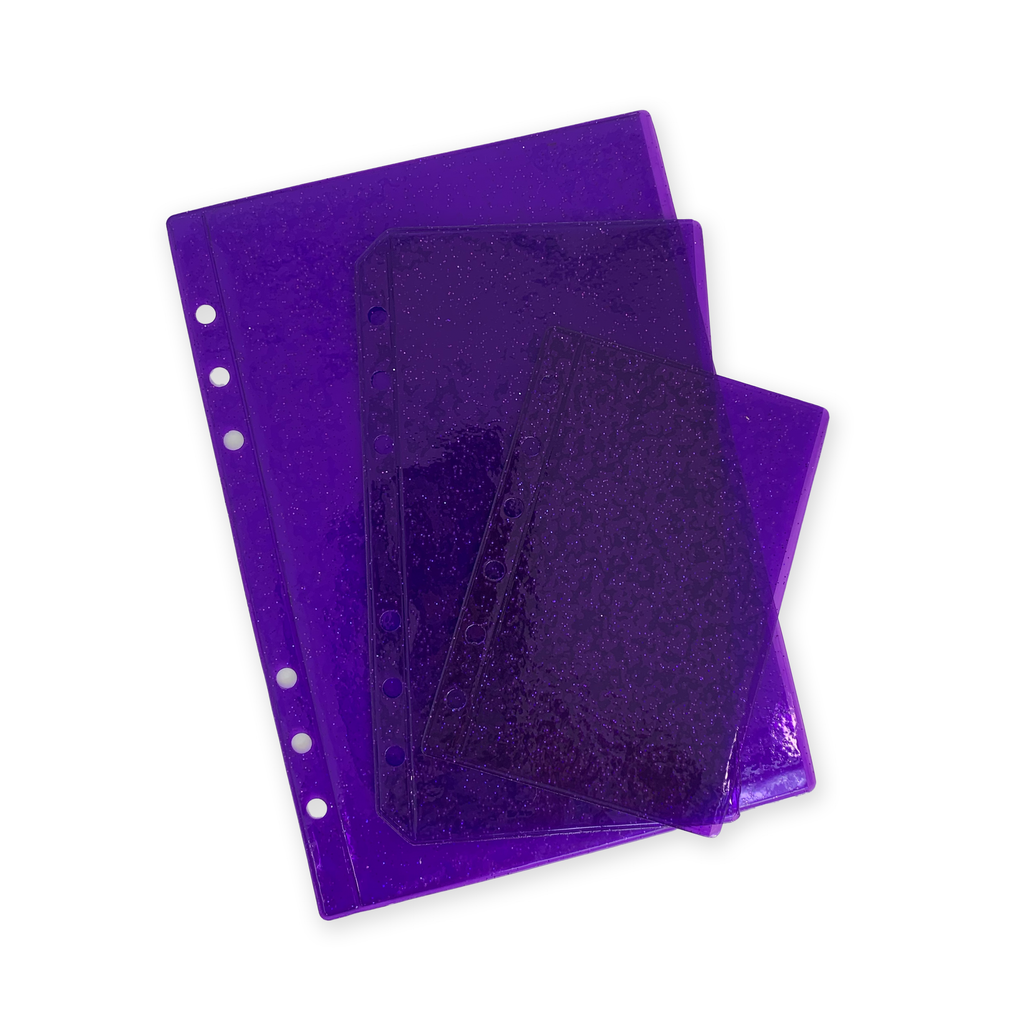 Glitter Zipless Cash Envelope - Violet