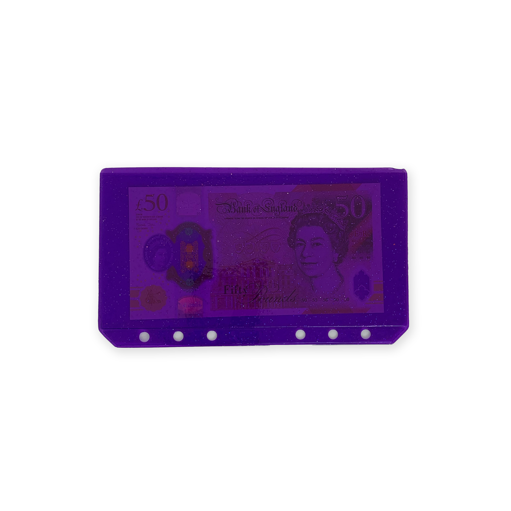 Glitter Zipless Cash Envelope - Violet