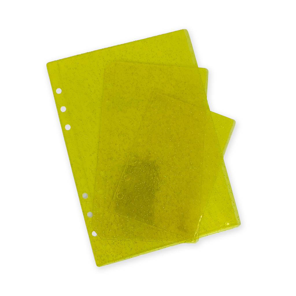 Glitter Zipless Cash Envelope - Lemon