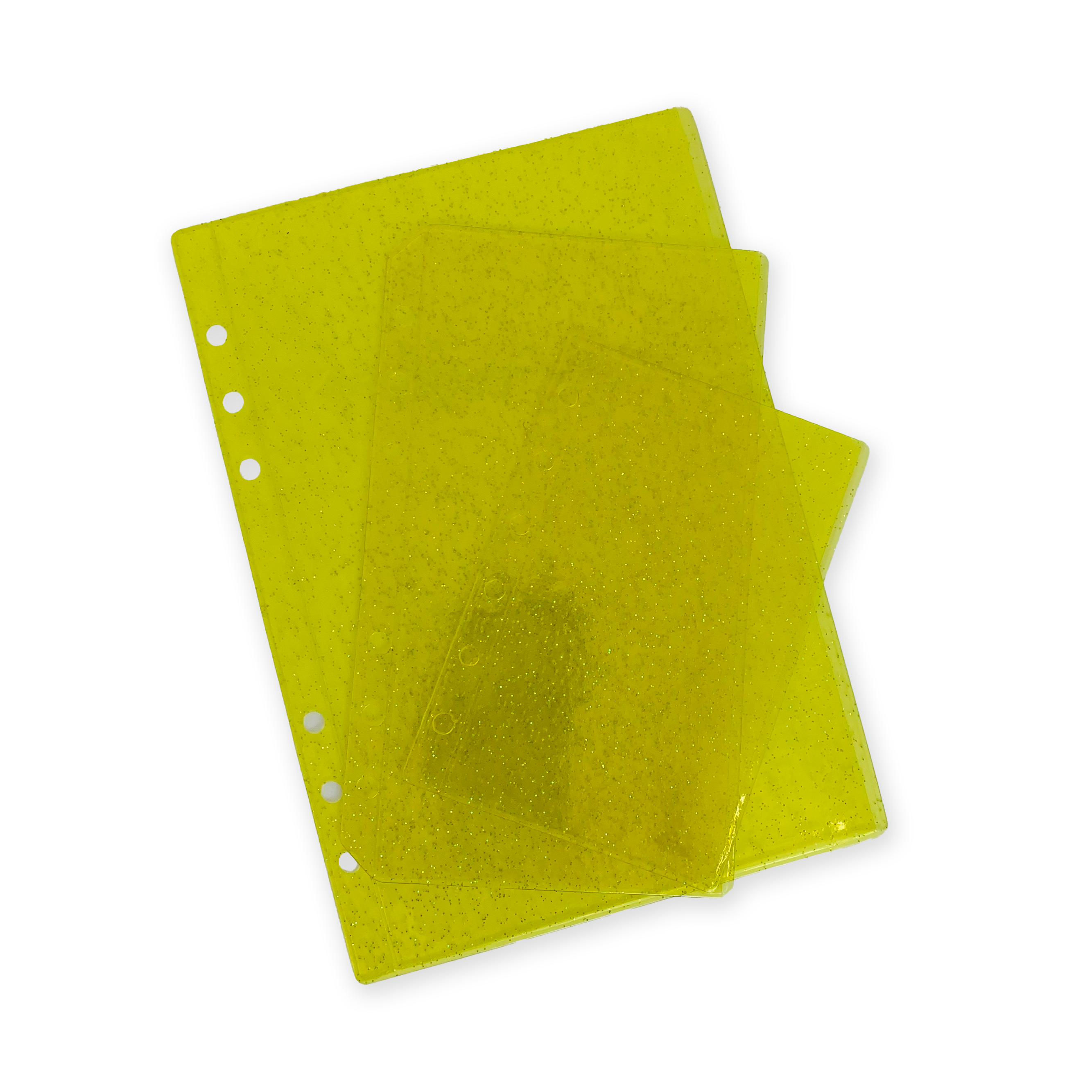 Glitter Zipless Cash Envelope - Lemon