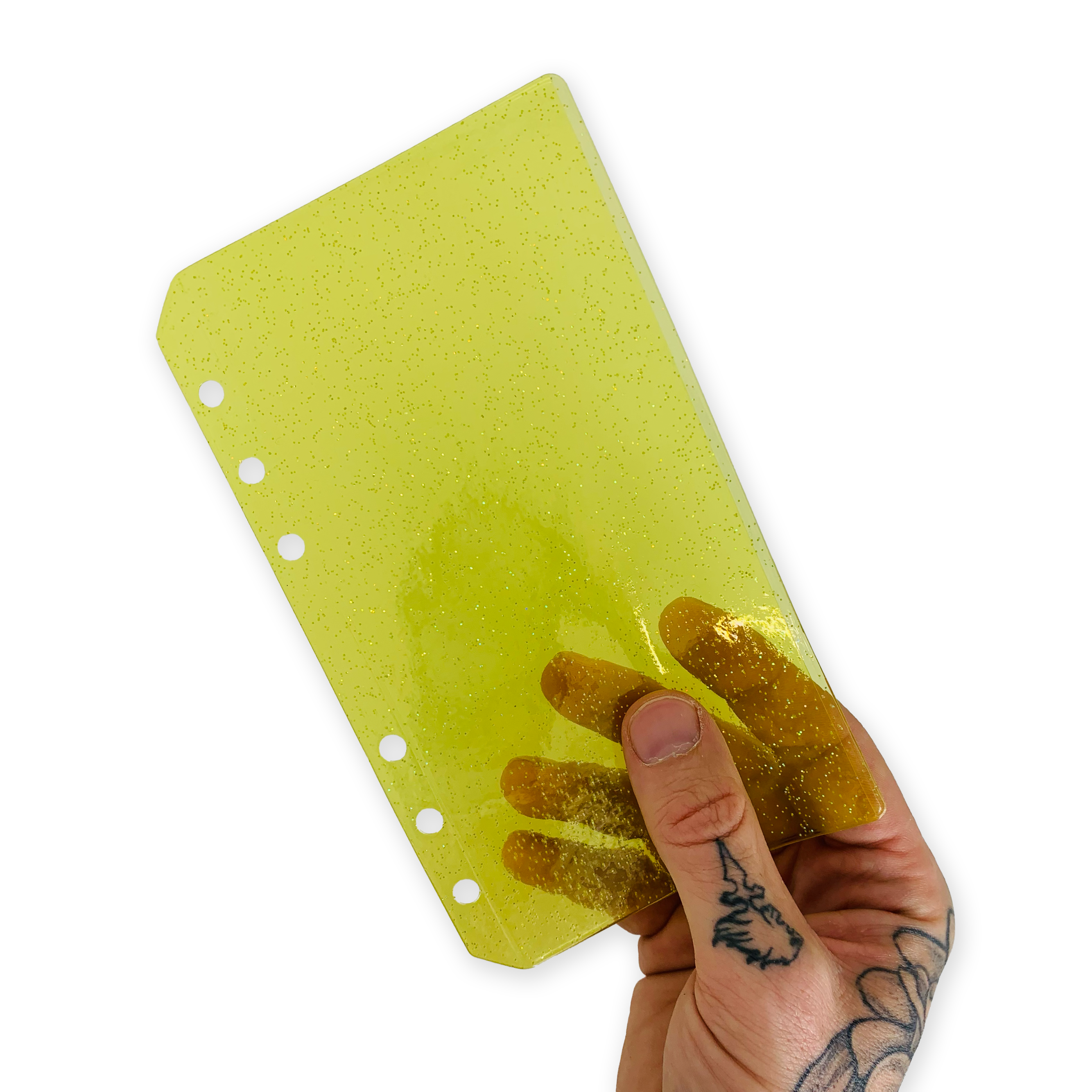 Glitter Zipless Cash Envelope - Lemon