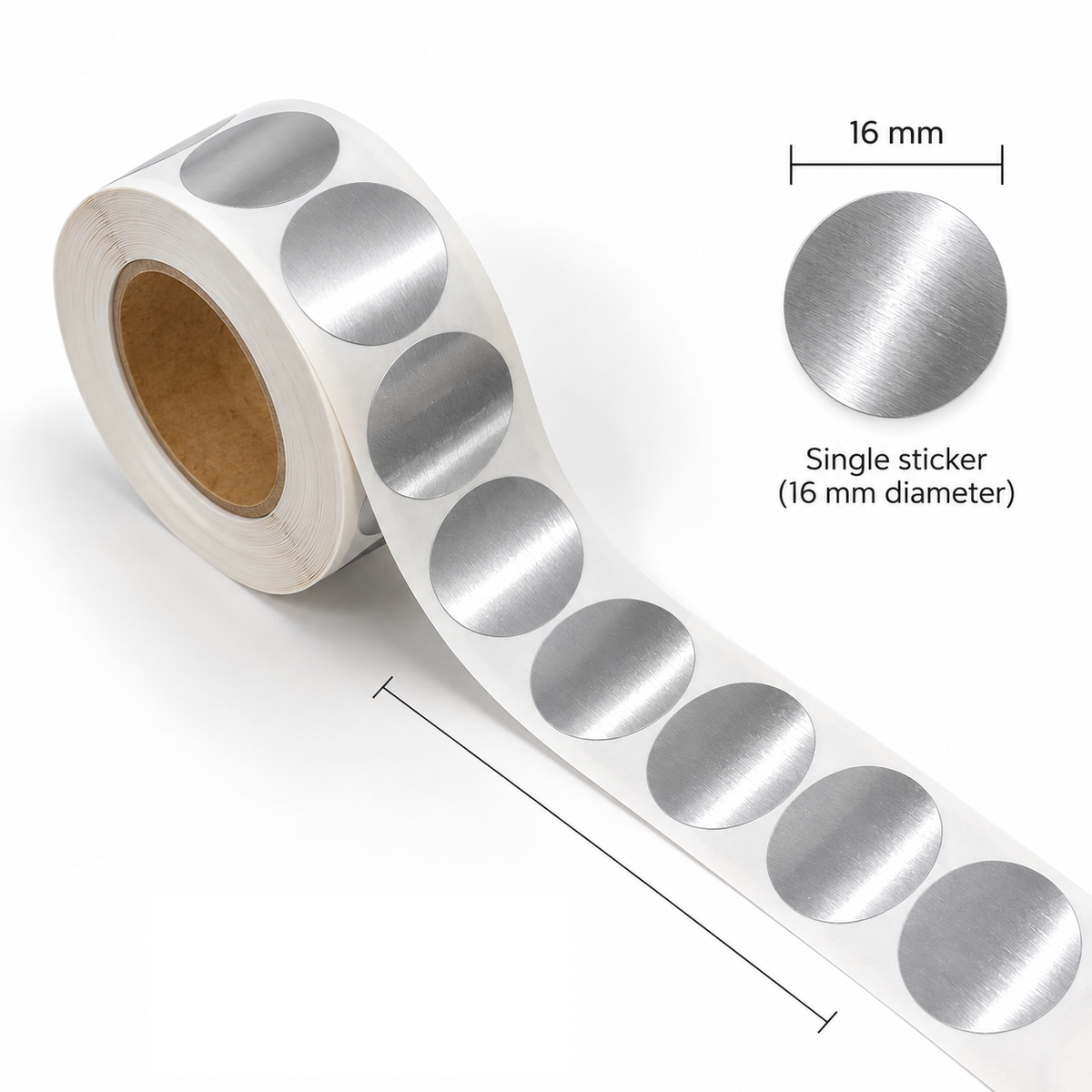 Gold 16mm Scratch-Off Stickers — Roll of 1,000