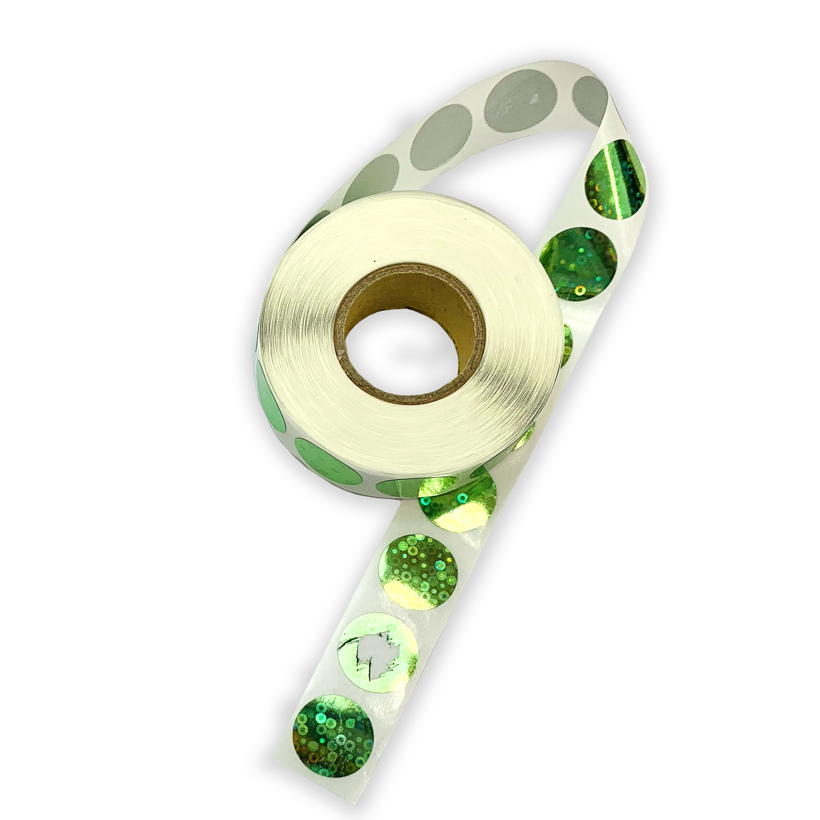 Scratch Off Stickers - Green Circle Holographic