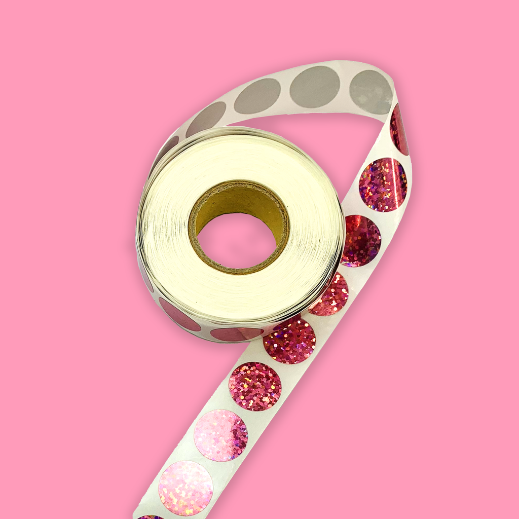 Scratch Off Stickers - Pink Glitter