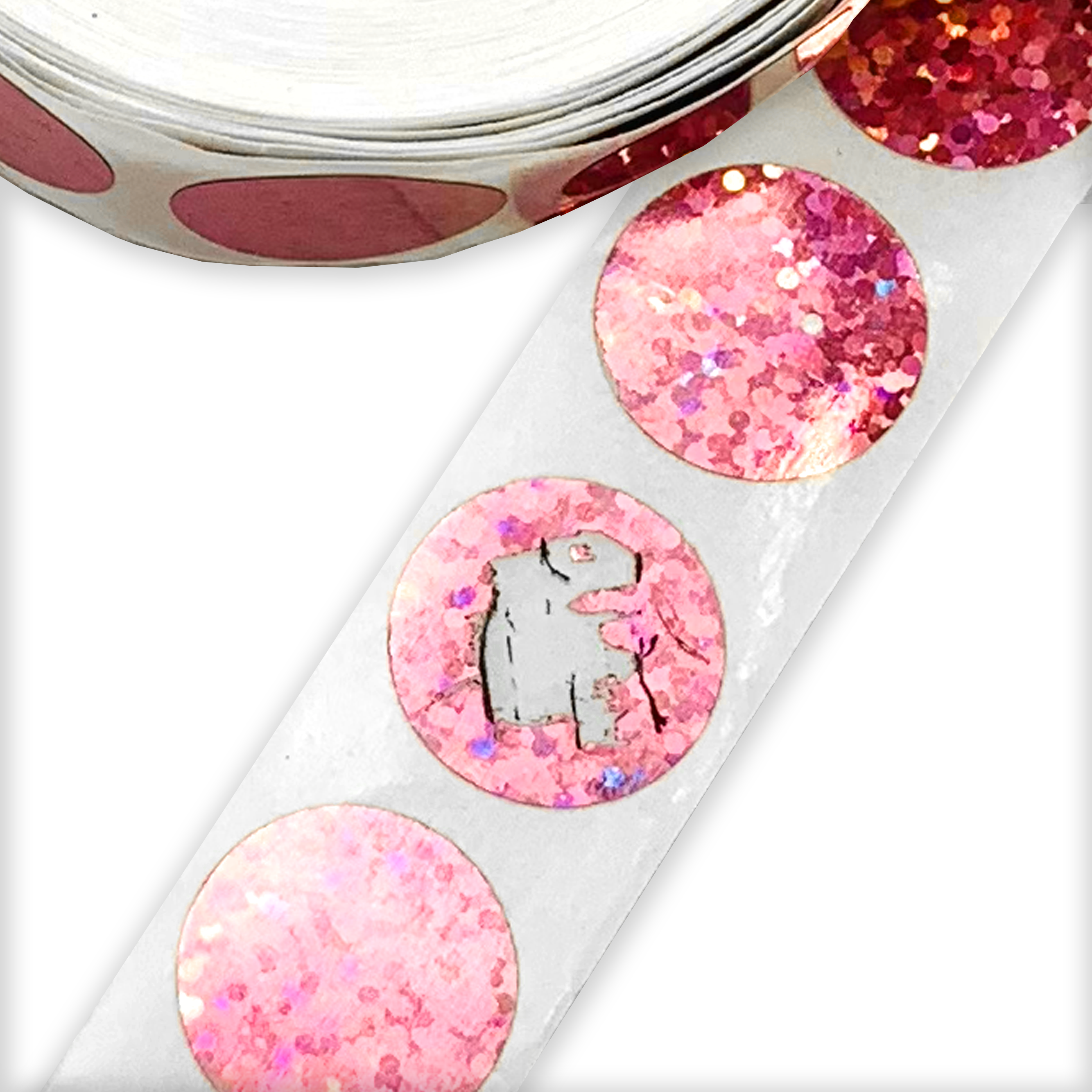 Scratch Off Stickers - Pink Glitter