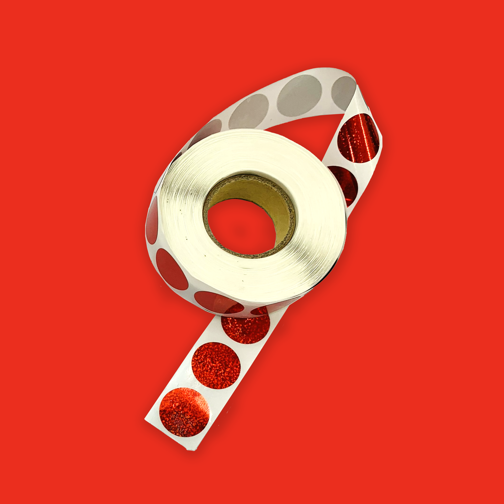 Scratch Off Stickers - Red Glitter